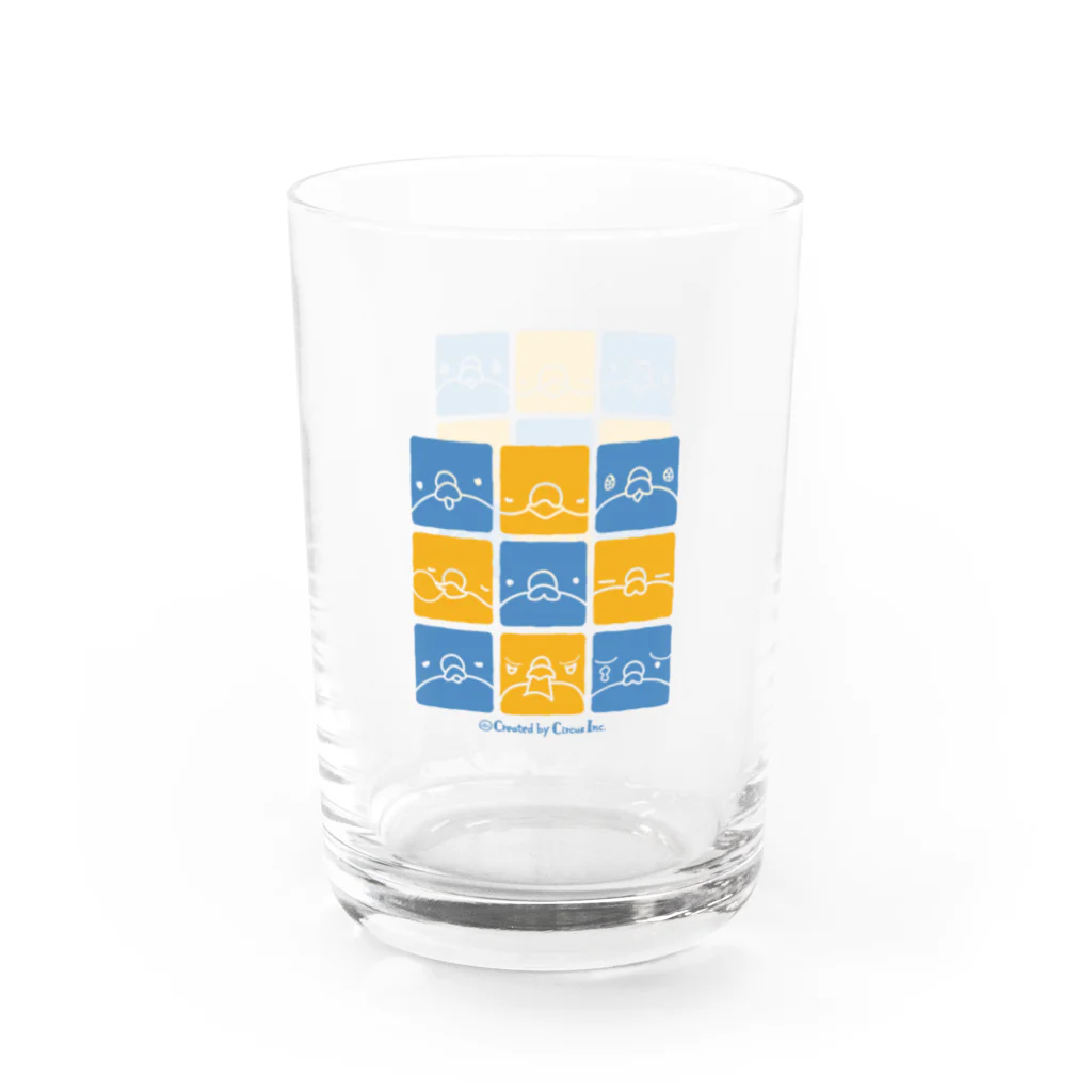 TSUBAME WORKSのTsubame face/blue-yellow Water Glass :right