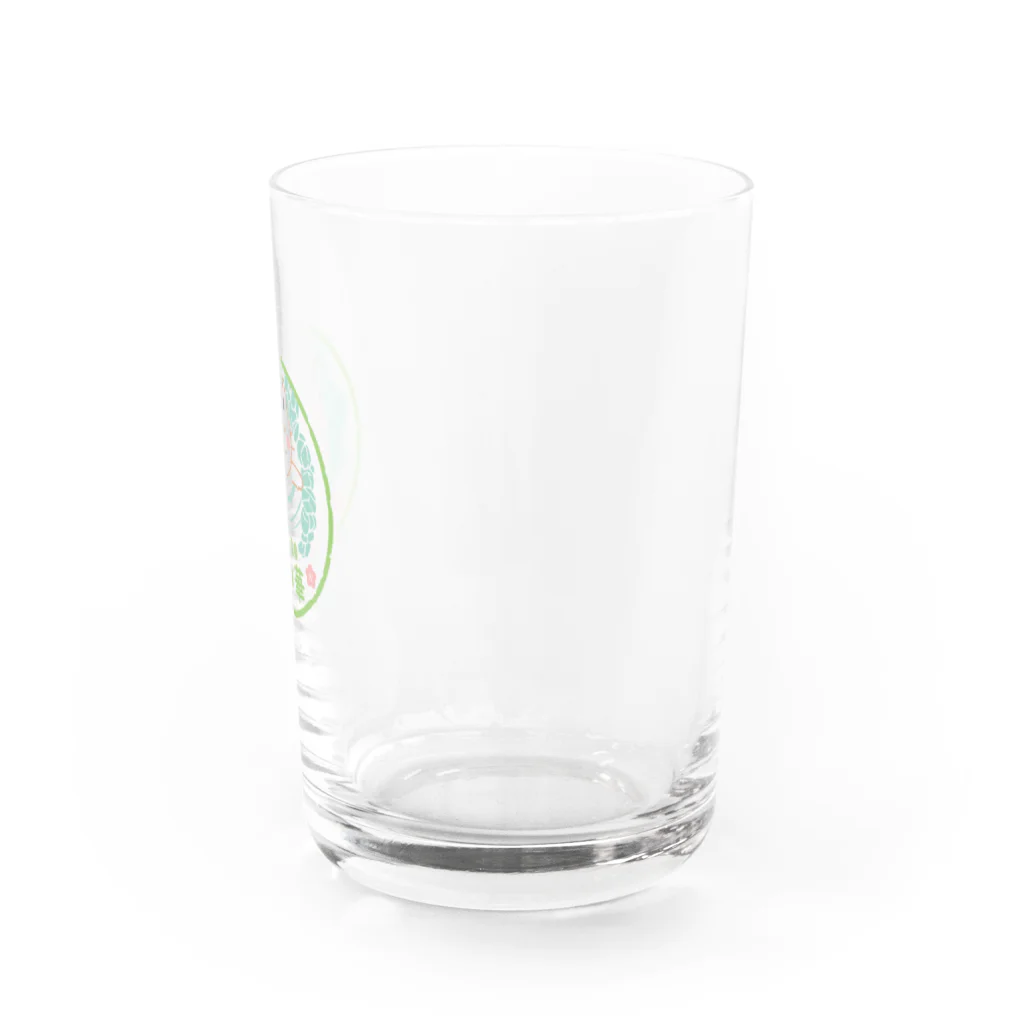 梅ヶ島温泉　湯の華の湯の華ロゴ（三毛猫のみーちゃん） Water Glass :right