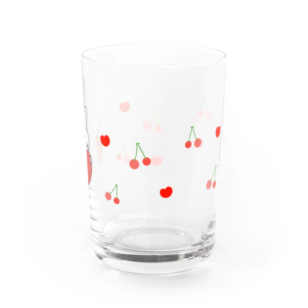 カワラリマーのうさぎちゃんとさくらんぼ Water Glass :right