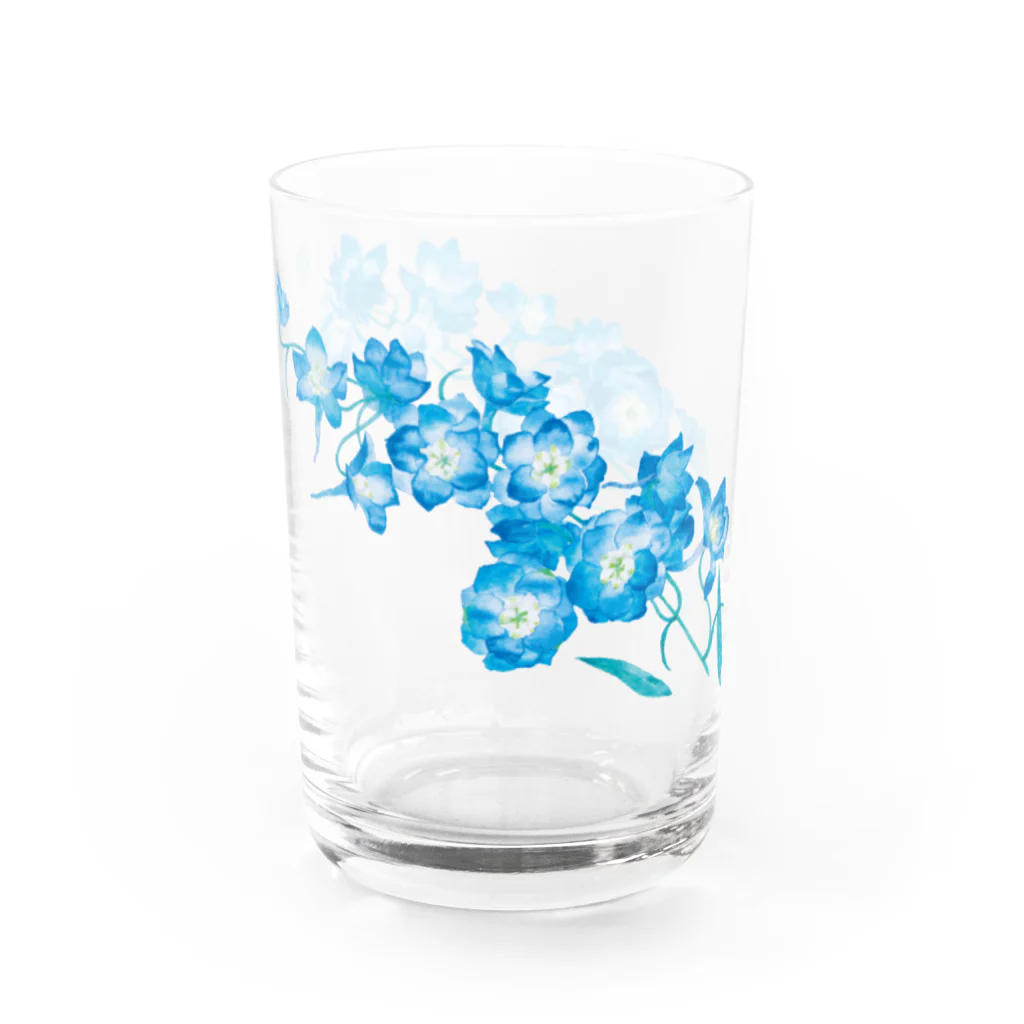 花雑貨の青い花 デルフィニウム （水彩） Water Glass :right