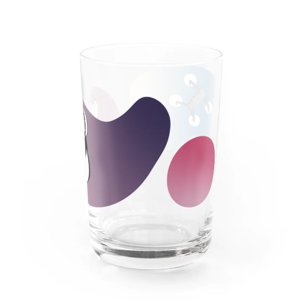 monomawaruのペンギンとドローン Water Glass :right