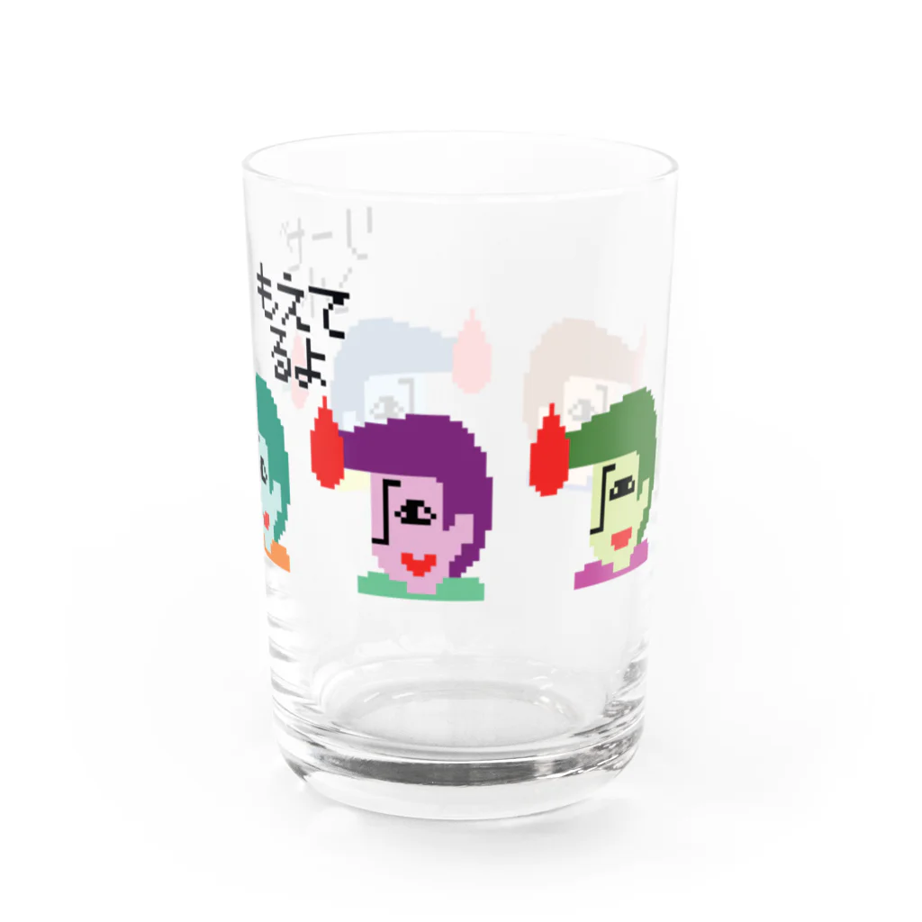 いーの！だめの?suzuri支店のリーゼント燃えてるよ　ドット絵ver. Water Glass :right