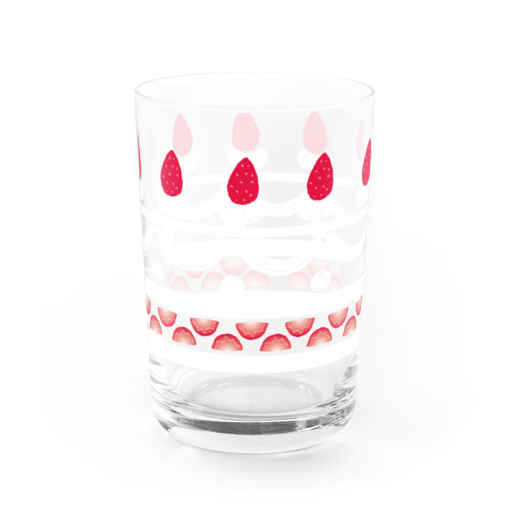 琥珀色に咲く花のイチゴショートケーキ♪ Water Glass :right