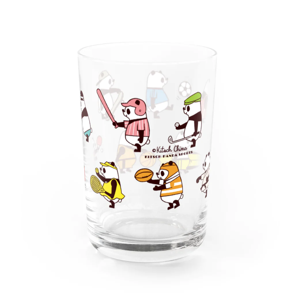 キッチュのスポーツパンダ Water Glass :right