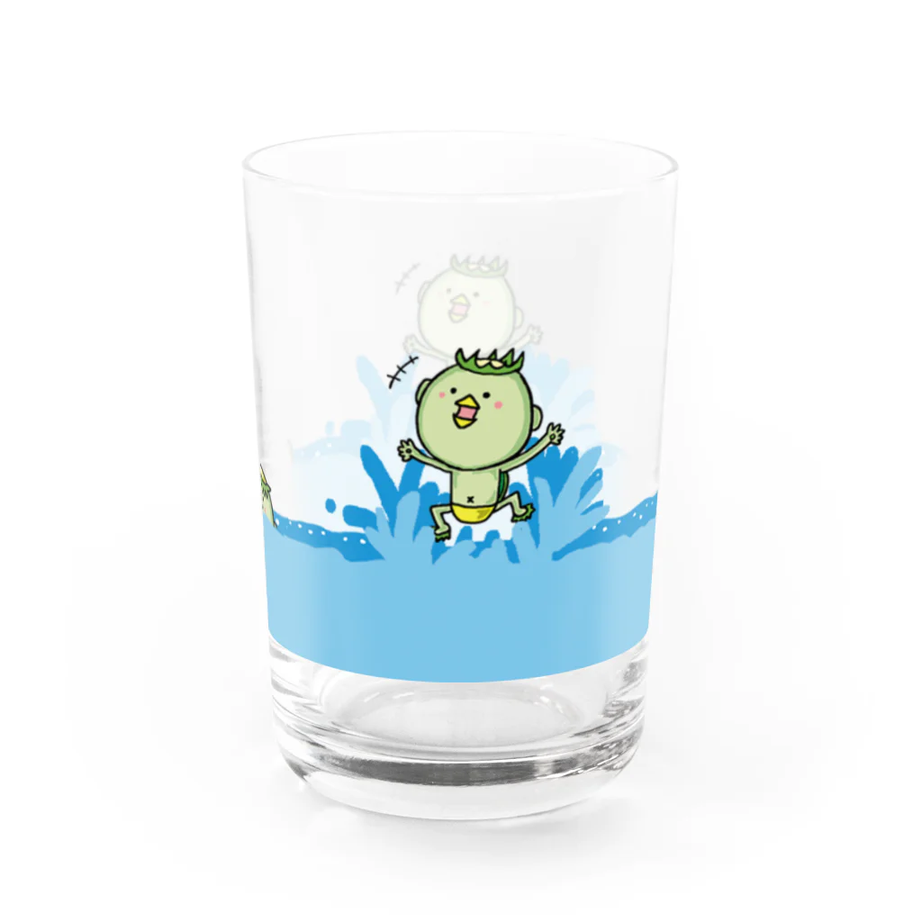 very dadのほのぼのストアーの無邪気なカッパ Water Glass :right