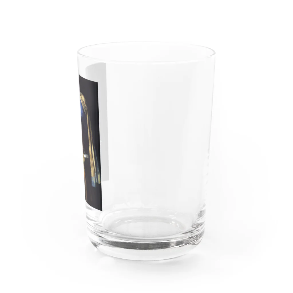 HermannStrasseのフェルメールとグリーンイグアナ Water Glass :right