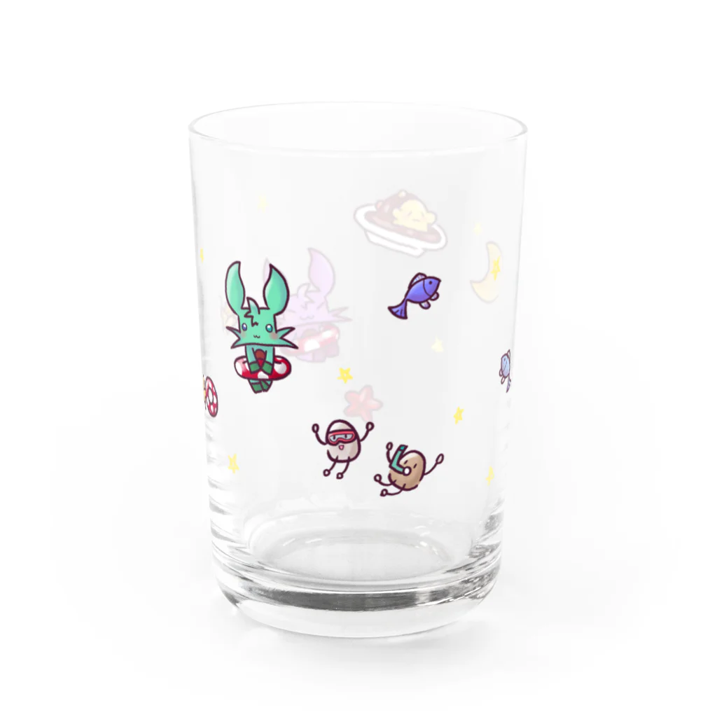 鈴乃まろんのゆるオム×こみろんらびっとコラボグラス Water Glass :right