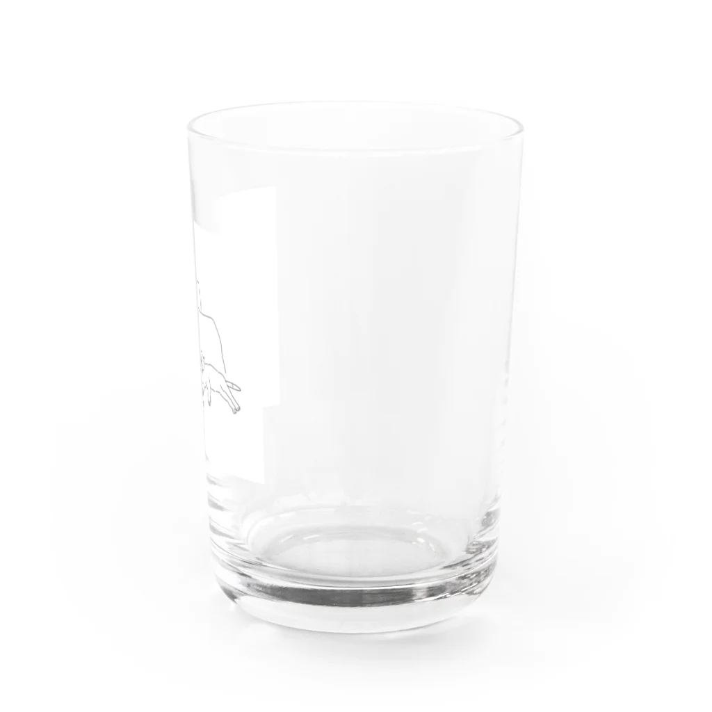 みずいろのたくさん遊んで眠るいぬとねこ Water Glass :right