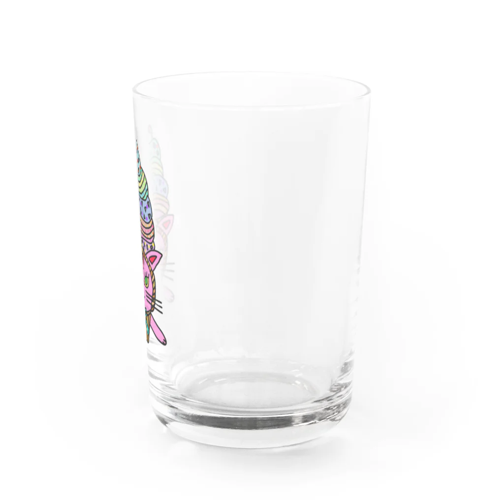 CREAMY YODAのソフトクリームピンクネコ Water Glass :right