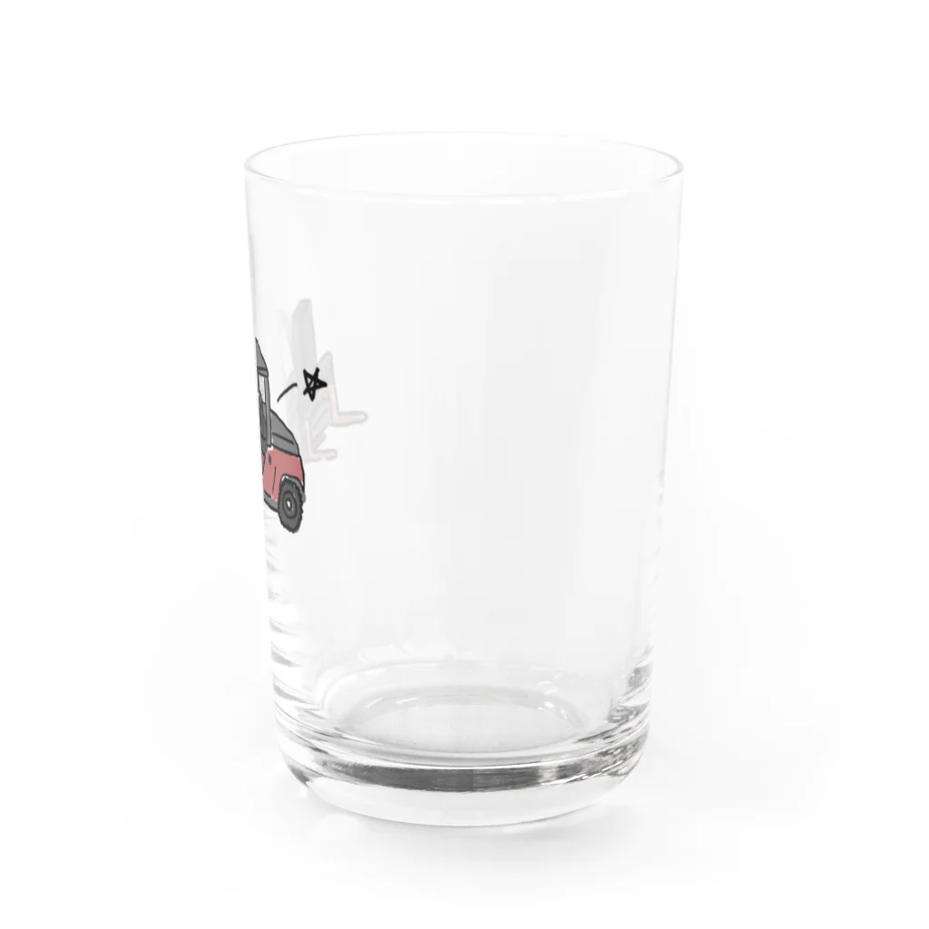 ぱちぱちコットンのフォークリフト★くすみレッド Water Glass :right