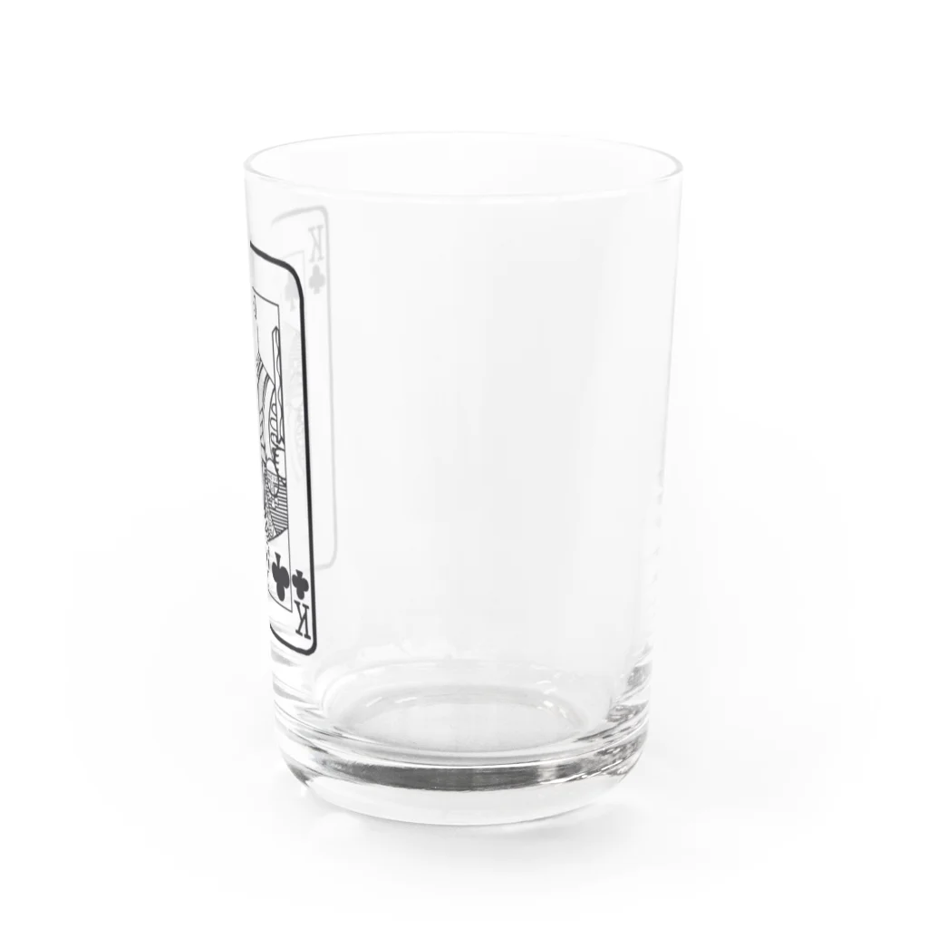 ネコやの猫とトランプ　キング　モノクロ　透過 Water Glass :right