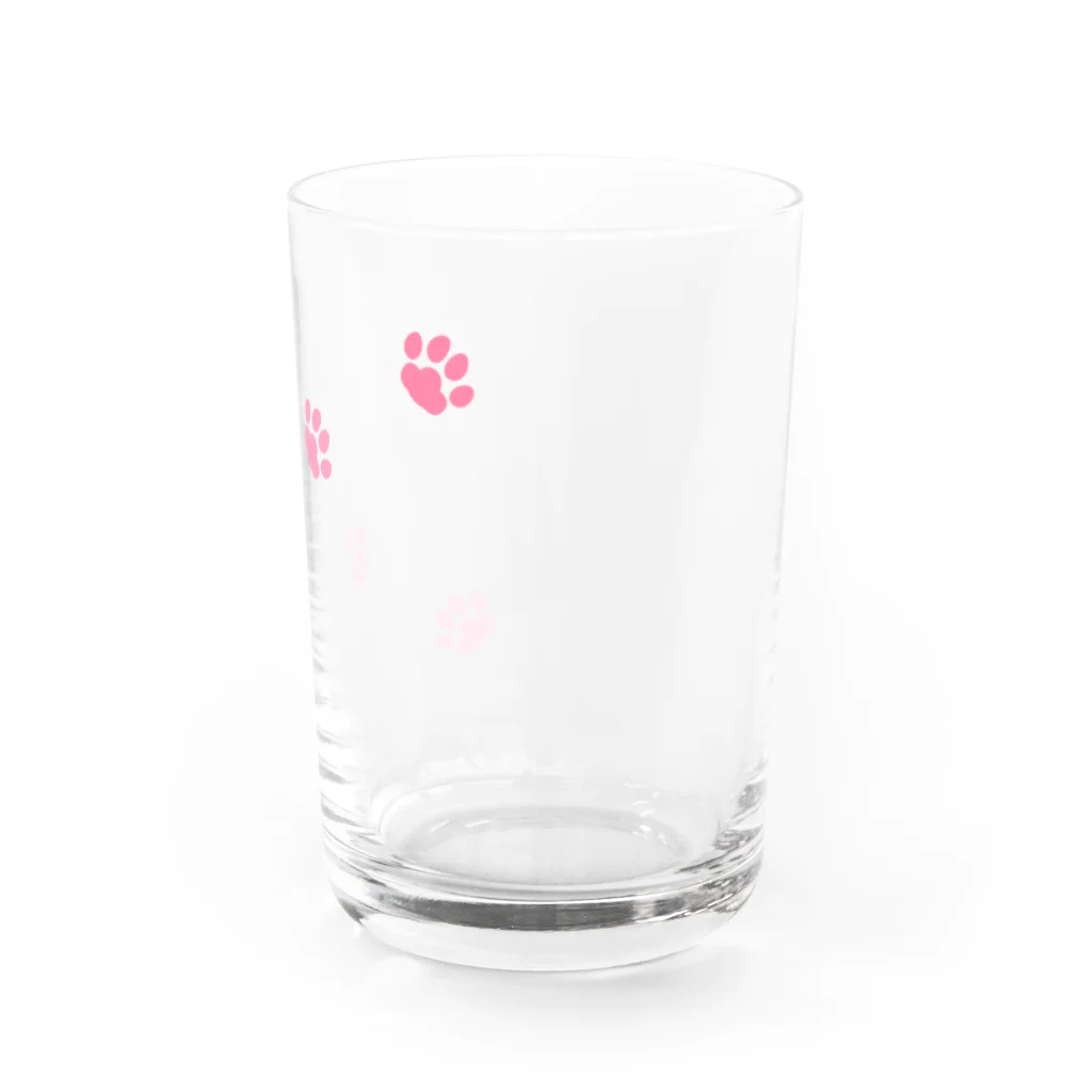 Baby Tigerの猫のあしあと(ピンク・ナナメ) グラス右面