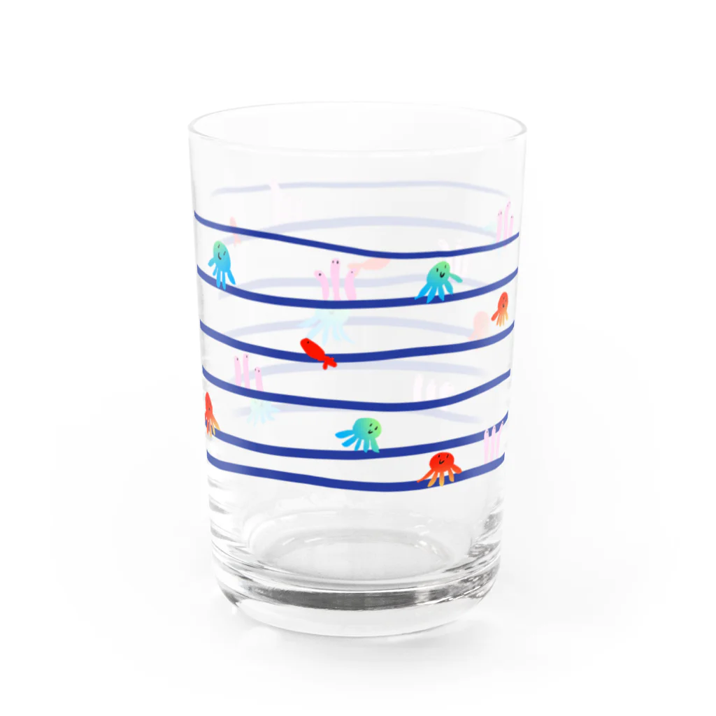 いろんな描いた絵のやつのボーダーチャプチャプ Water Glass :right