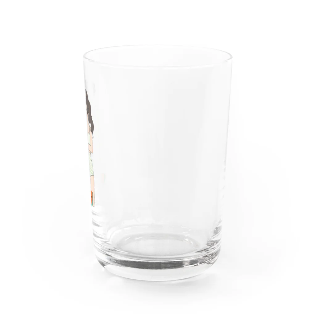 おむやきそばのポニーテールの女の子（夏） Water Glass :right