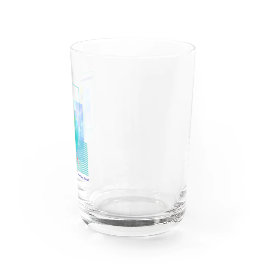 むーむー小屋のちびちゃんです！セリフ付きパステルカラー背景 Water Glass :right