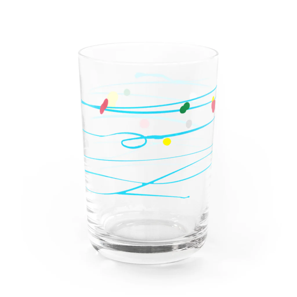 スイカ大好きマンのヨーヨー柄1 Water Glass :right