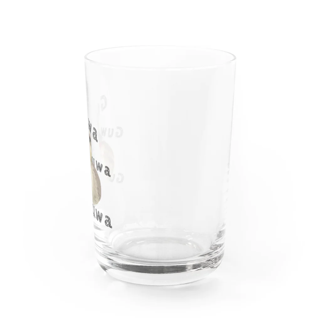 いきもの大好き！ほほえみフレンズのカモがぐわぐわ鳴いている Water Glass :right