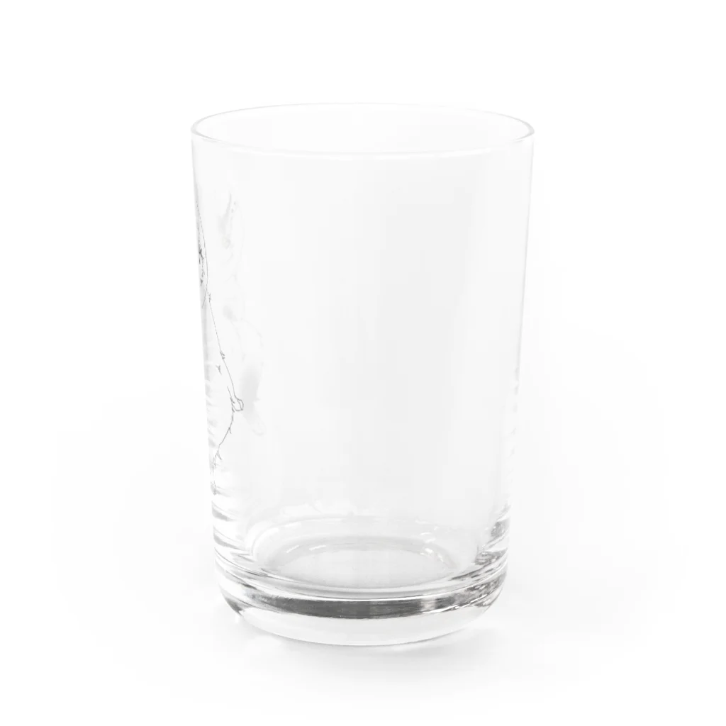 竜胆のおいら去勢中猫 線画 Water Glass :right