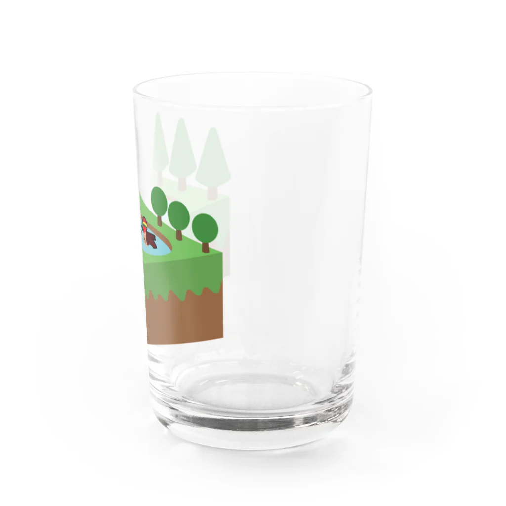 楽猫楽描しげ屋の箱池コガモ Water Glass :right