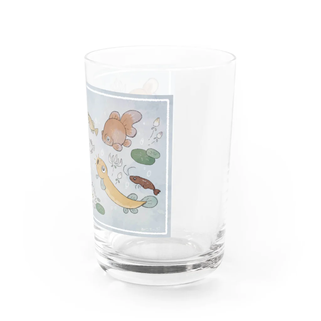 ねこてぃぶの仲良しお魚シリーズとお花 Water Glass :right