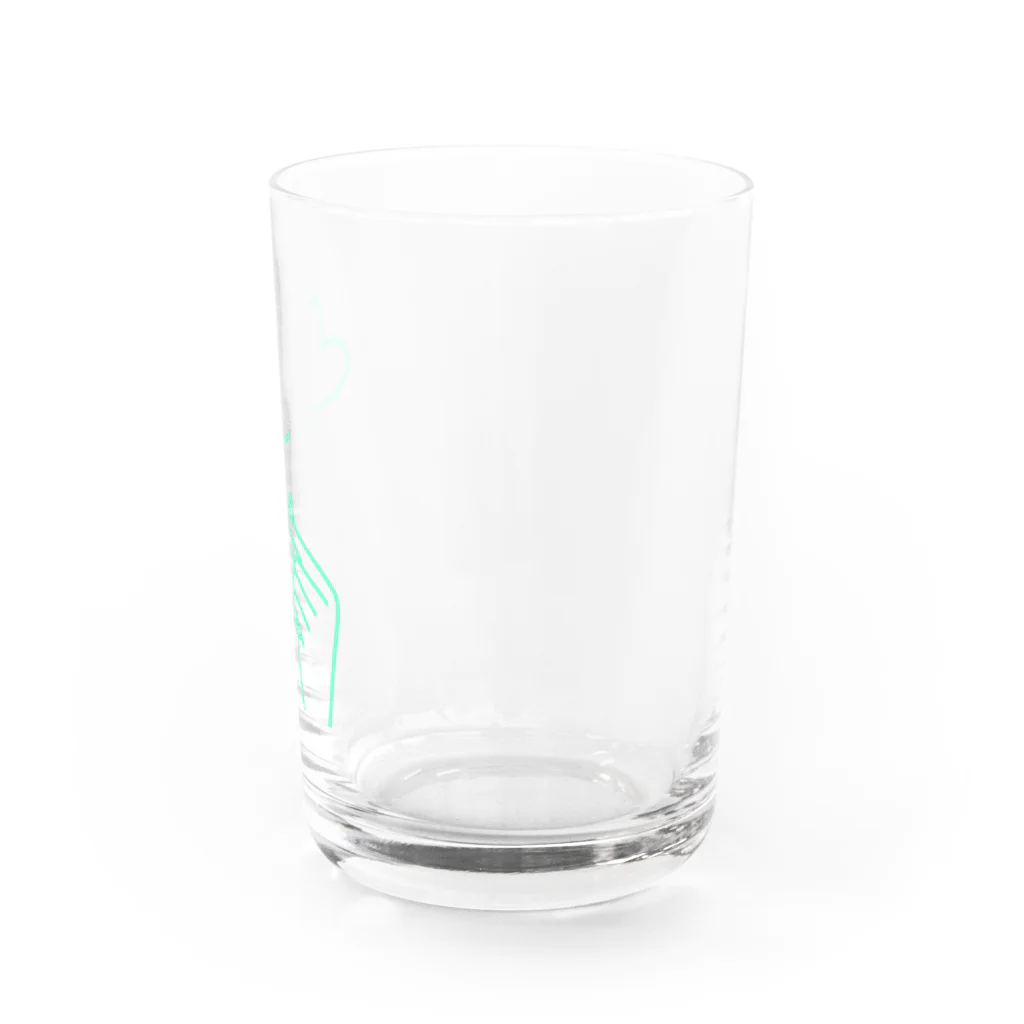 らくがきクオリティのmint green lover Water Glass :right