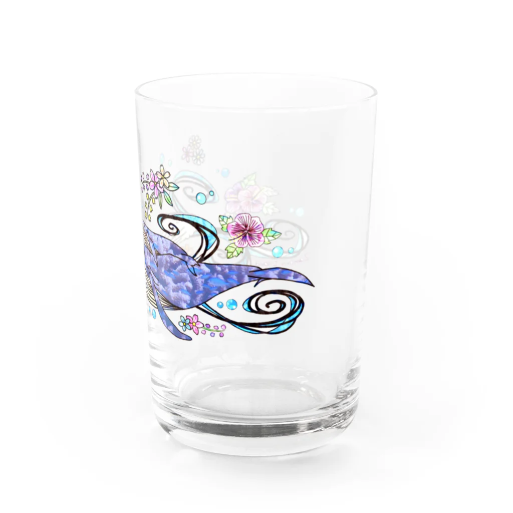 Aquagirl Zamami のZamami クジラ親子 Water Glass :right