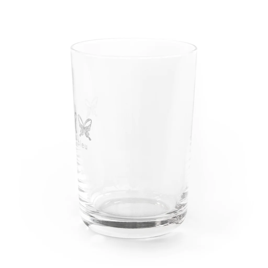 papillon bleuの蝶々　モノクロ Water Glass :right