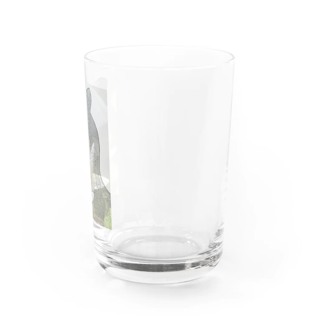 フジリンゴ族のお店の弥勒菩薩と蓮の花 Water Glass :right