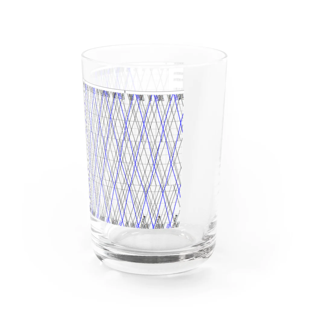 おのてつ公式オンラインショップの尾野坂鐡道ダイヤグラム Water Glass :right