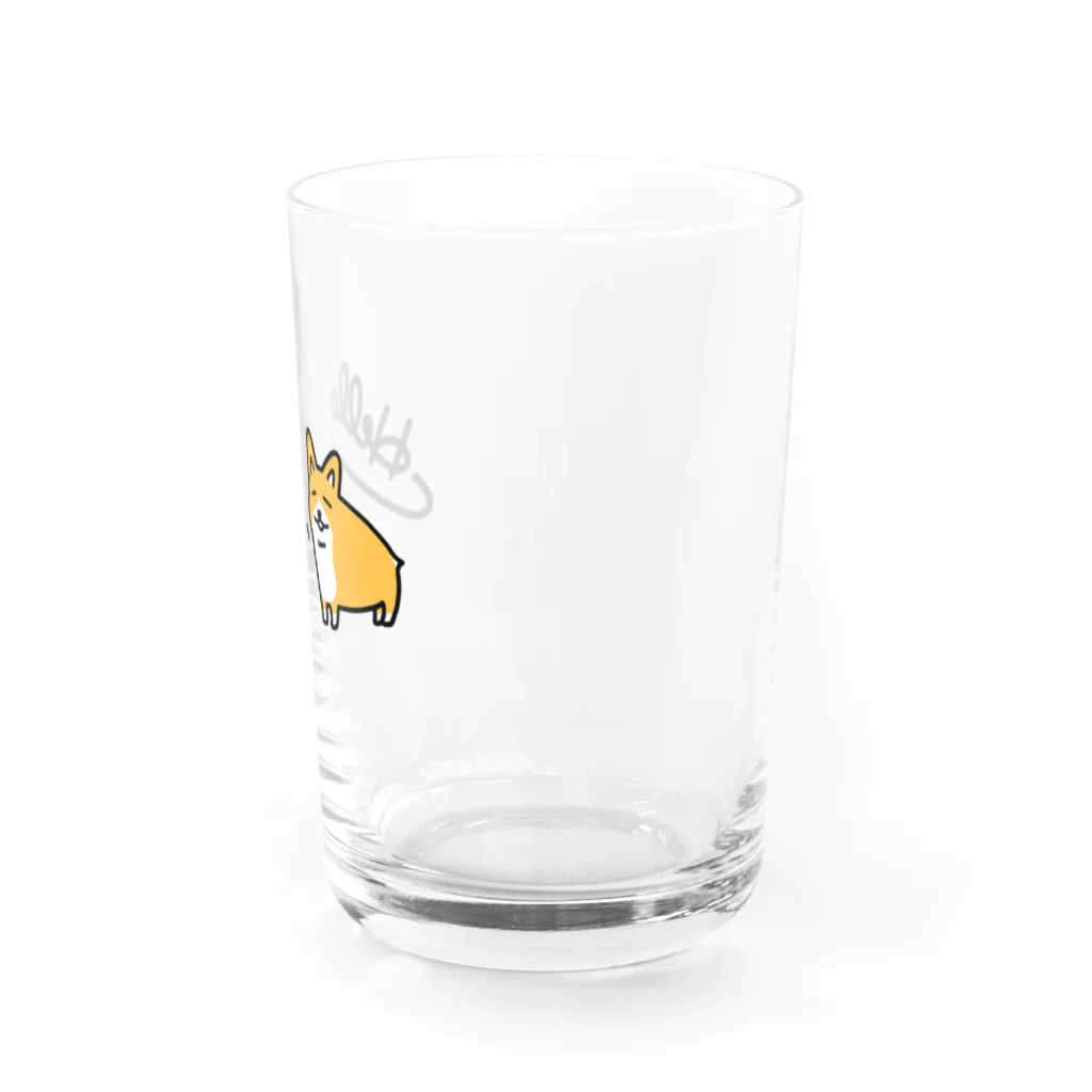 ほっこりアニマルキャラクターのコーギーのはなちゃん Water Glass :right