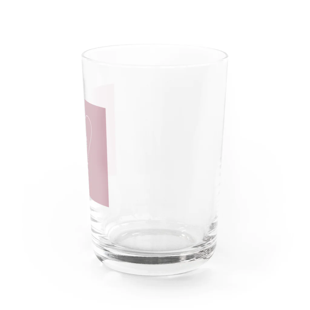 CanaCana のフラワーハート　(ピンク) Water Glass :right