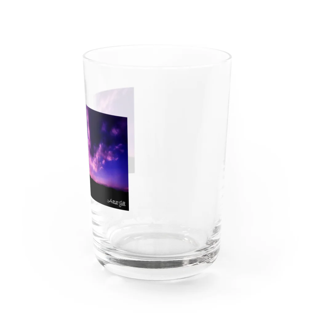 【ホラー専門店】ジルショップの紫の夕日 Water Glass :right
