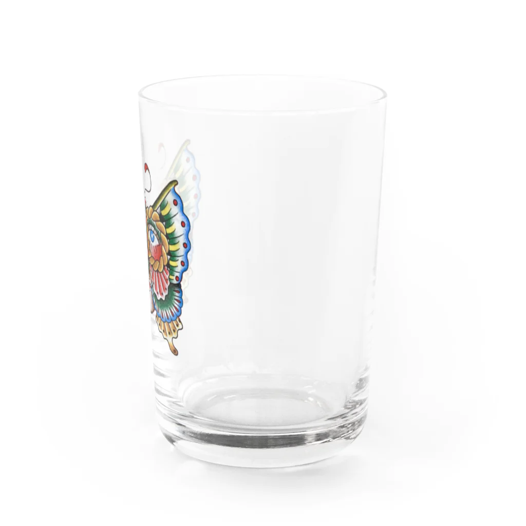 RaccoonDogTattooのばたふらいがーる Water Glass :right