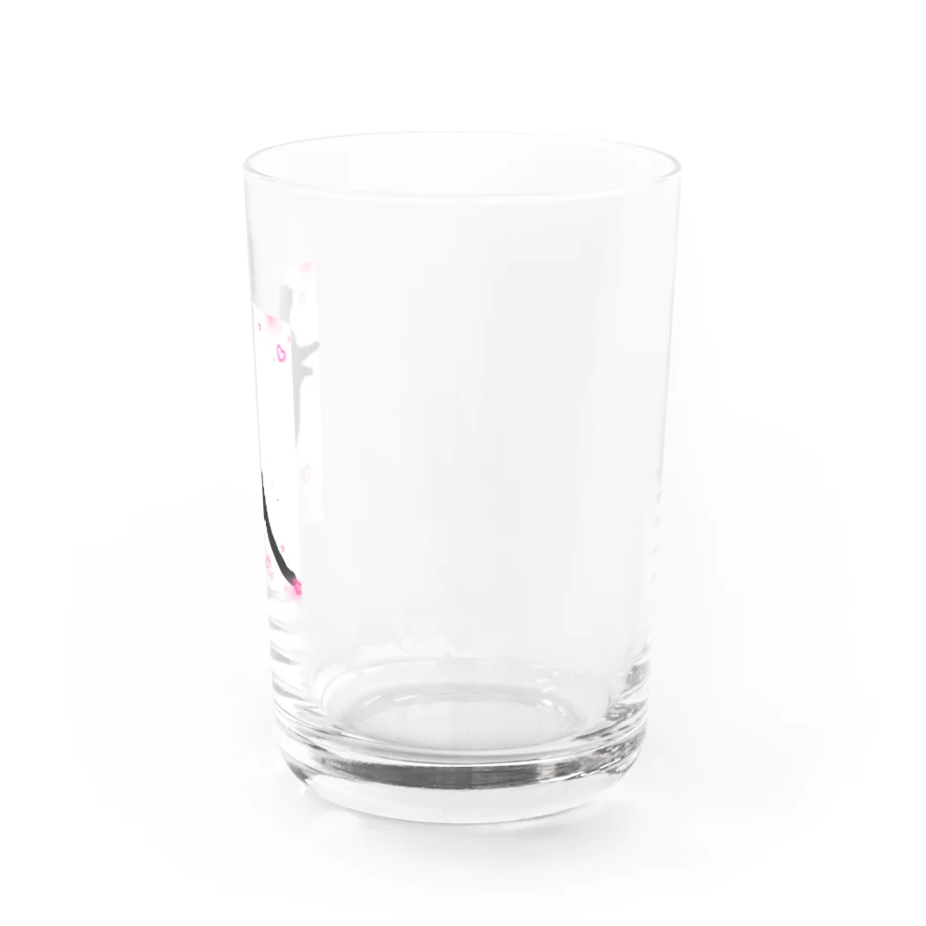 キュンなショップのキュン💘シルエットにゃんこ キュンな猫 Water Glass :right