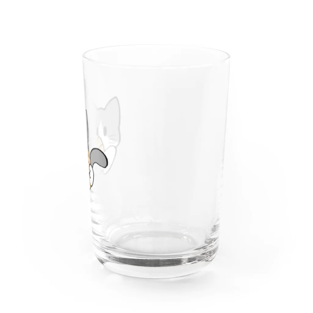 グリヴェール森の雑貨のねこ【灰/白】 Water Glass :right