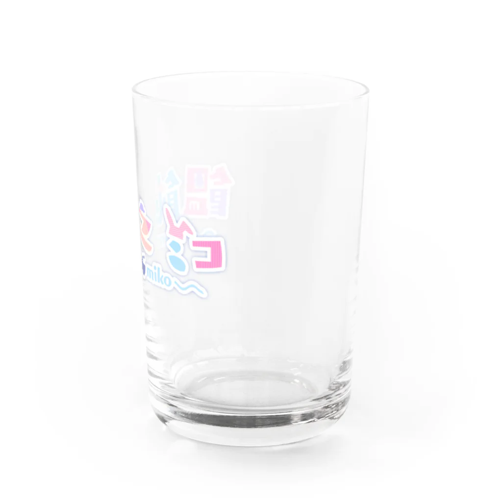 饂飩之ミコ🛸🐰🍀香川民の饂飩之ミコ　ロゴ Water Glass :right