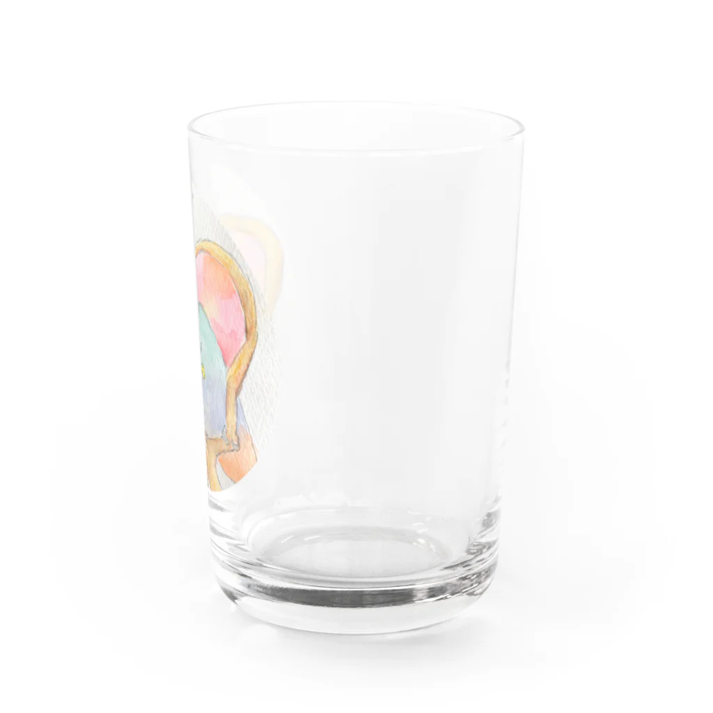 愛のとりちゃんショップSUZURI店の愛のとりちゃん〜愛の止まり木〜 Water Glass :right