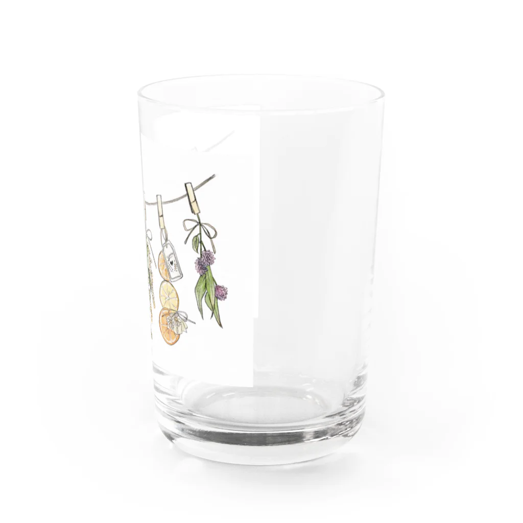 TOAの手書き風フラワーガーランドイラストグッズ Water Glass :right
