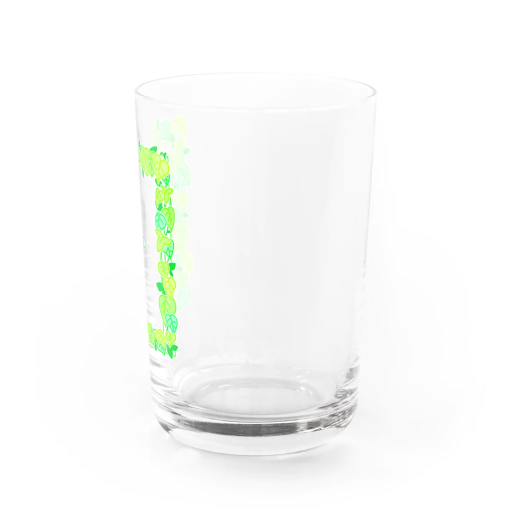 そのへんの黒猫の緑のフレーム Water Glass :right