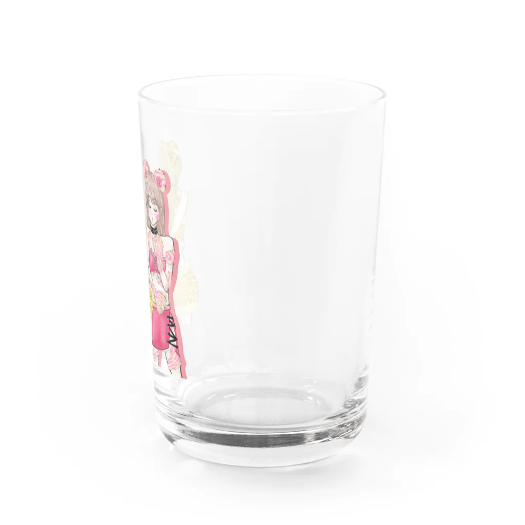 寝不足うさぎのアイシテ寅のコ Water Glass :right