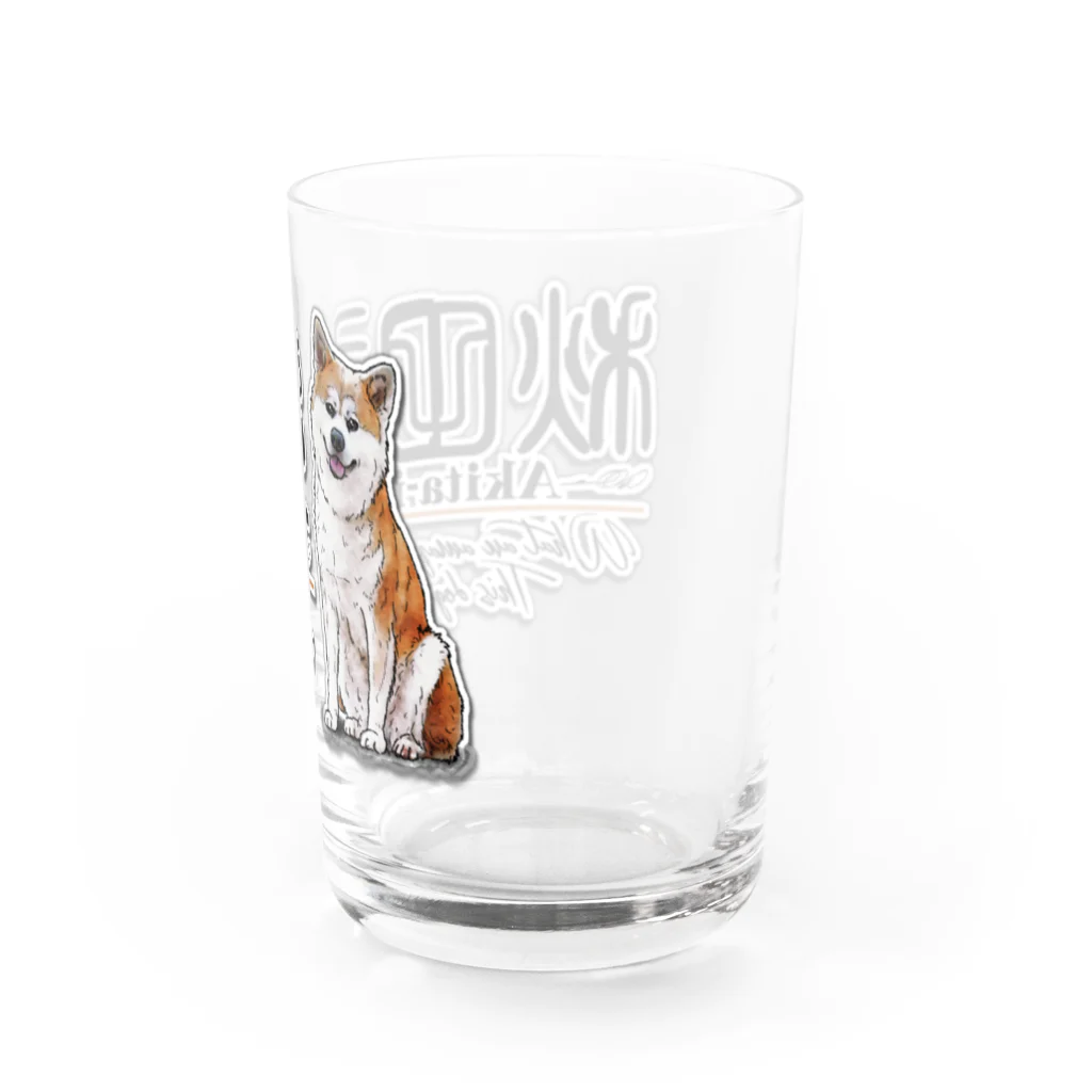 オリジナル工房プリントンの秋田犬  イラストプリント Water Glass :right