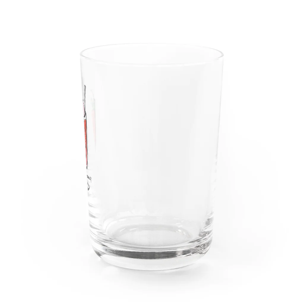 HIDEPAINT　SUZURI店のイチゴソーダ Water Glass :right