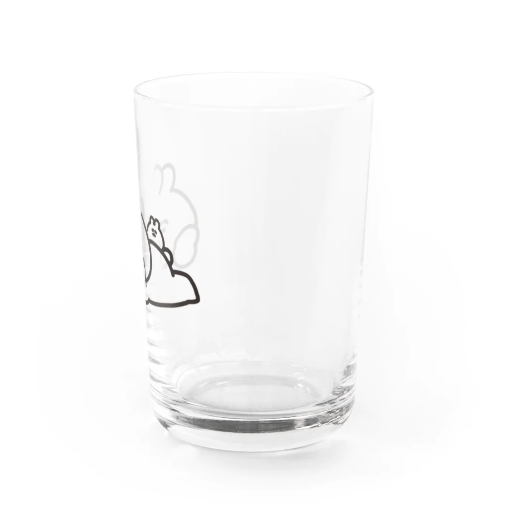 ナポリのSUZURIの寝そべりうさちゃんハムちゃん Water Glass :right