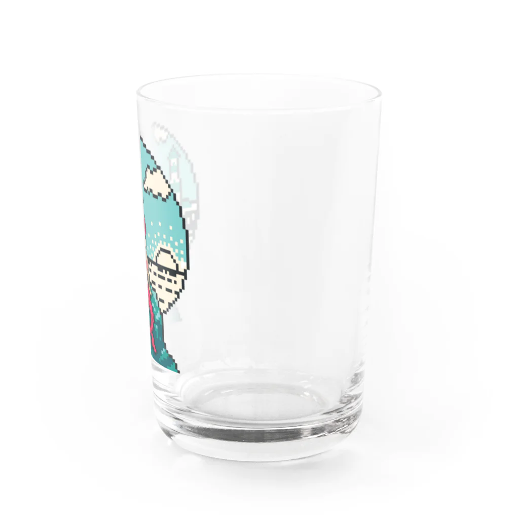 witch's hat hut -スズリ支店の人魚と海と灯台 - ドット絵・ピクセルアート Water Glass :right