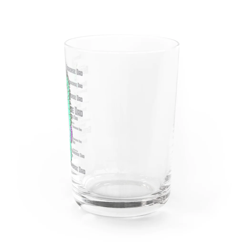 LalaHangeulのSeahorse Dad グリーン Water Glass :right