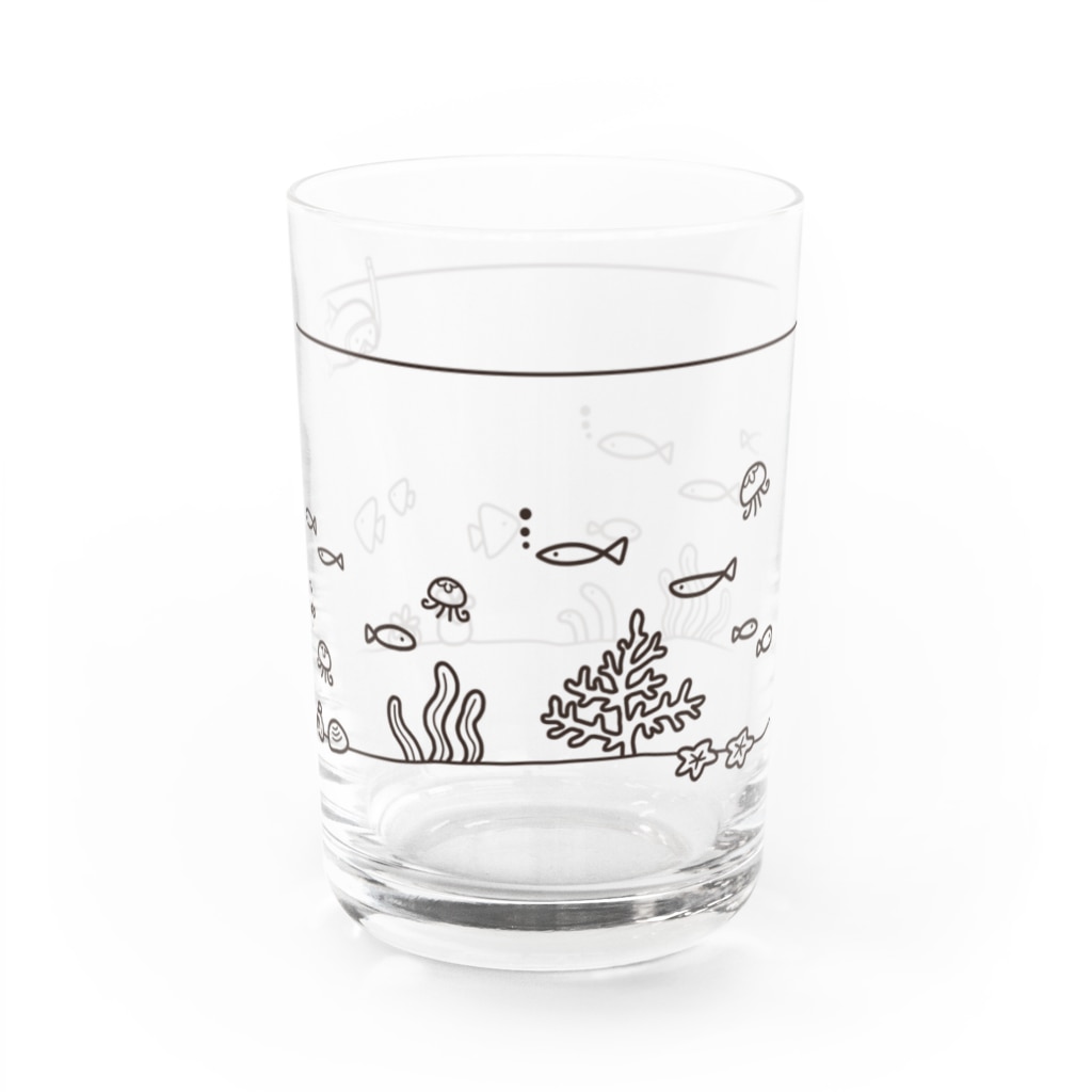 sakumayoshikoの海を泳ぐタコさんウインナー　シンプルグラス Water Glass :right