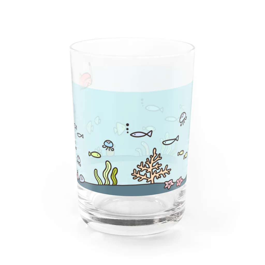 sakumayoshikoの海を泳ぐタコさんウインナー　カラフルグラス Water Glass :right