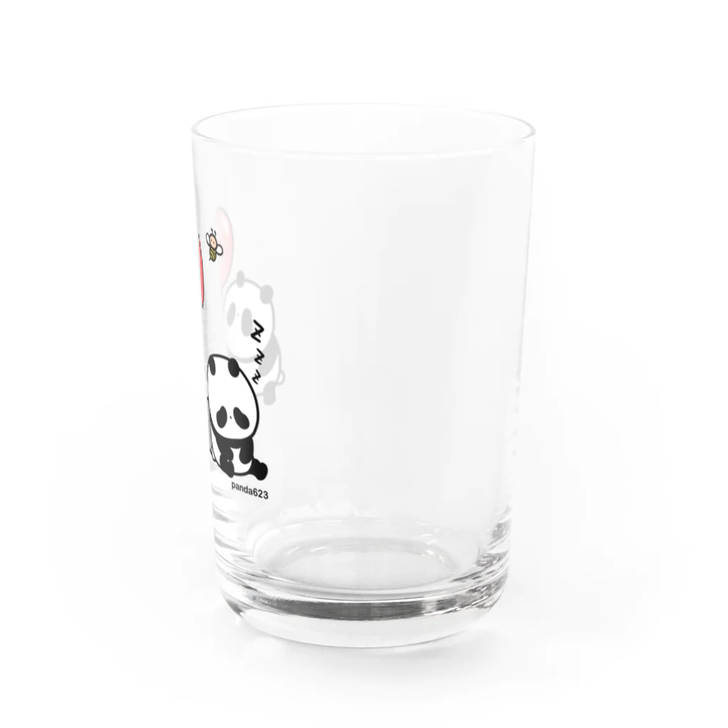 パンダ６２３の目が覚めました Water Glass :right