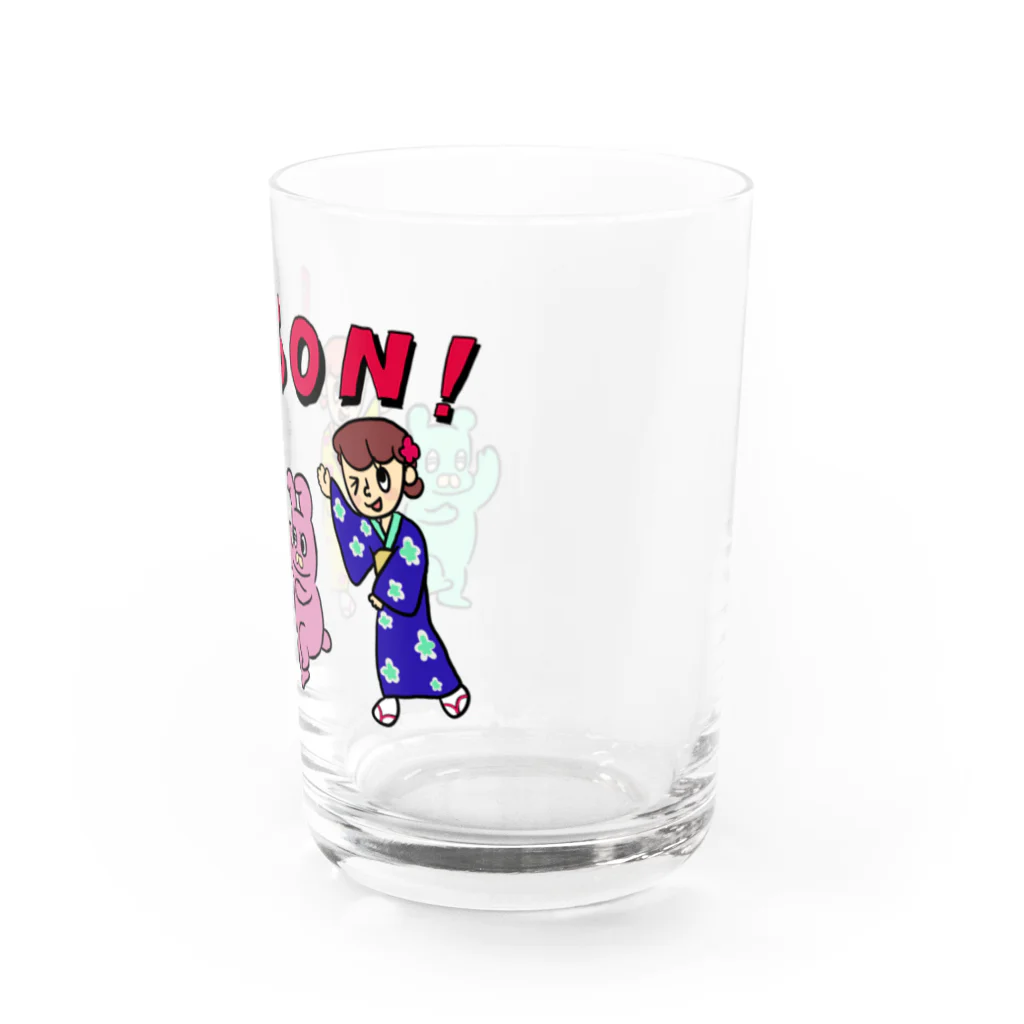 お盆ちゃんとお祭りウサギのお盆ちゃんとお祭りうさぎ Water Glass :right