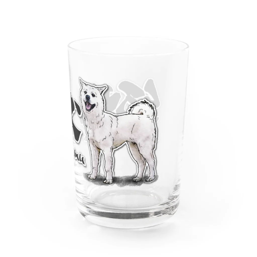 オリジナル工房プリントンの紀州犬 イラストプリント Water Glass :right
